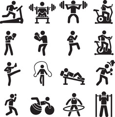 Gym workout, fitness, exercise, sports, weightlifting, cardio, boxing, martial arts, active lifestyle, healthy person, training