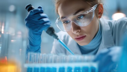 Female Laboratory Assistant Engages In Research And Chemical Analysis Of Bacteria In Laboratory Setting While Doctor Administers Tests.