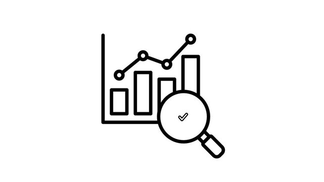 Data analytics evaluation of growth chart icon animation video for financial graph, sales, stock, market analysis, trends, research, performance, audit, business management strategy and other