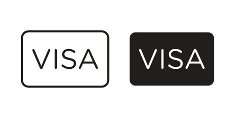 Obraz premium Visa icon set. Linear style. Vector icons