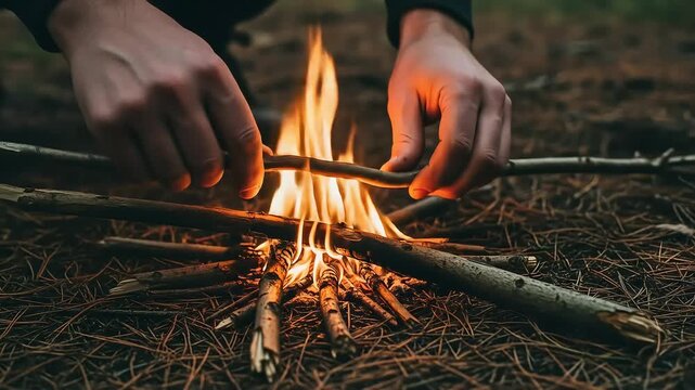 Camping Fire Starting.