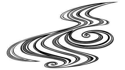 細い線が沢山の流水紋のシルエット素材