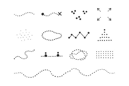 Point sketch spacing soft simple generation image organic layout icon plotting vector