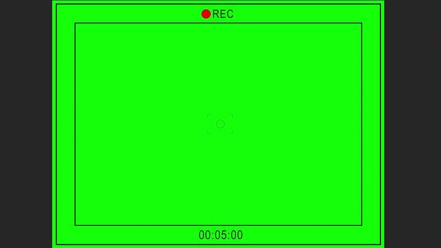 4:3 horizontal screen capture camera loop with visible time code on green background. Built for simple realistic compositing. Ideal for marketing videos.