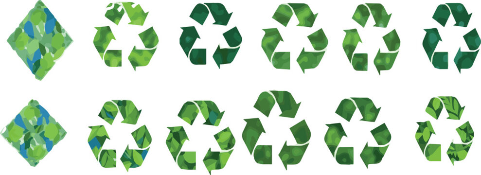The sims logo made of green leaves on white background