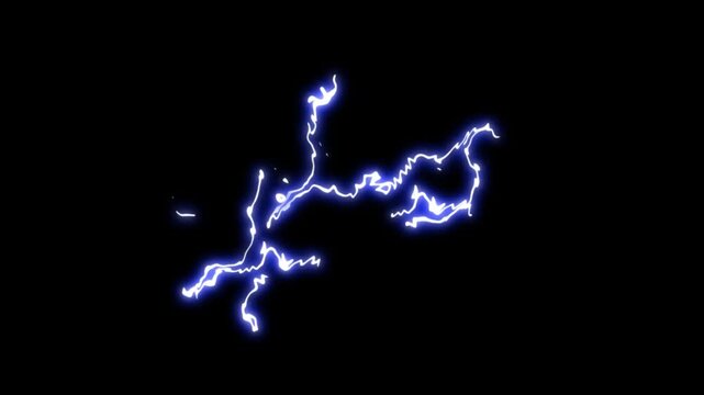 Flash FX electric storm burst loop, glowing thunder lightning sparks, comic energy explosions and smoke flashes, 2D animated overlay on transparent black background 4k