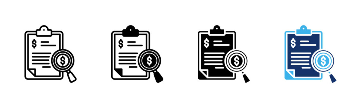 Financial Audit icon sheet multiple style collection