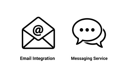 Obraz premium Email integration and messaging service icons representing communication and digital connectivity