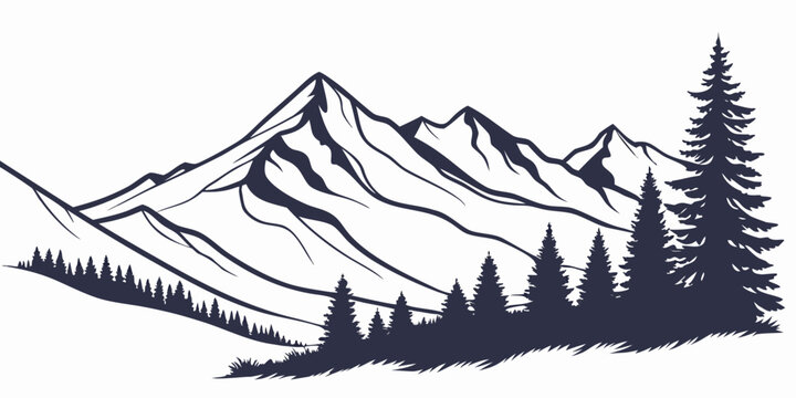 Majestic mountain range with dense forest at the base and snow-capped peaks