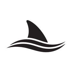 Fototapeta premium Shark Fin Vector Icon Isolated on White Background