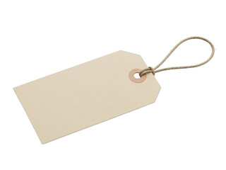 Blank gift tag with string isolated on transparent background