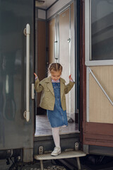 Girl leaving the train