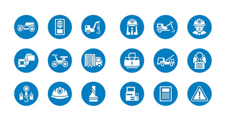 Collection of Transport and Tech Icons for Digital Interfaces.