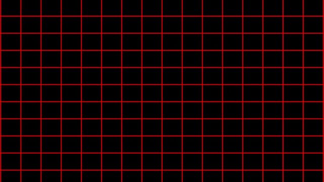 red square pattern, moving grid on black background, upward animated red grid moving video 4k.

