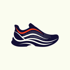 sneaker shoe, athletic footwear, sports fashion, minimalist design, geometric patterns, dynamic shapes, sleek profile, modern aesthetic, digital illustration