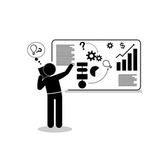 Business Analysis and Problem Solving Presentation, Editable Icon, Vector Illustration
