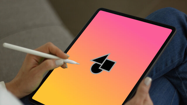 Tablet 23 Static with Pen &ndash; High Detail Touchscreen Device Presentation, Modern Screen Animation, Website and App UI UX Interface Showcase Template