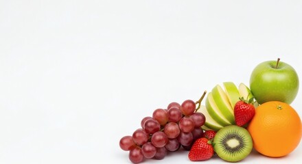 A vibrant arrangement of fresh fruits, showcasing a medley of natural colors and textures, ready to enjoy.