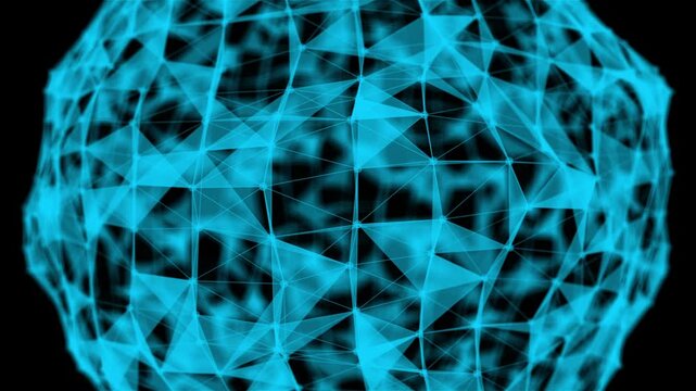 Triangulaton sphere with DOF. Computer generated 3d render