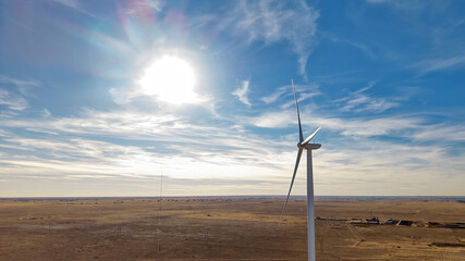 Wind turbine closeup on the North Texas plain © knowlesgallery
