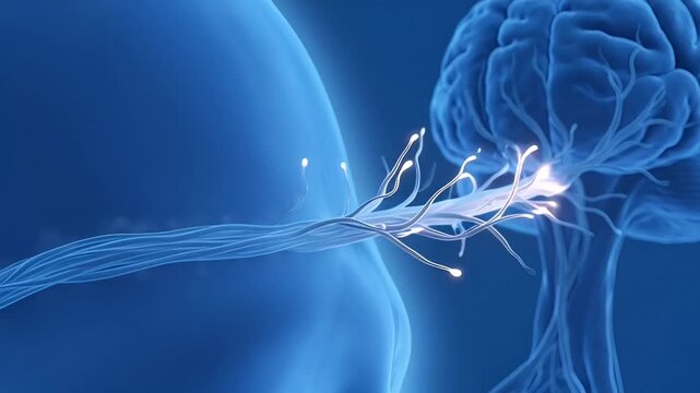 Human Brain and Nervous System Activation - Neurological Function Illustration for Medical, Scientific, and Educational Content