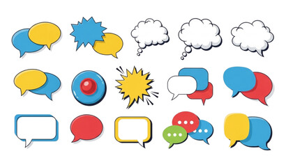 Obraz premium Engaging speech bubble vector pack for playful communication