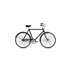 Fototapeta premium A black bicycle with a white background