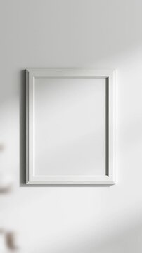 Minimalist 30x40 Frame Mockup, Motion Background, Poster Frame Video Mockup, Wooden Blank Frame On the Wall, Poster Mockup