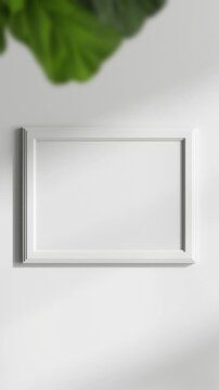 Minimalist 30x40 Frame Mockup, Motion Background, Poster Frame Video Mockup, Wooden Blank Frame On the Wall, Poster Mockup