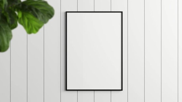Minimalist A1, A2, A3, A4 Frame Mockup, Motion Background, A ISO Poster Frame Video Mockup, Wooden Blank Frame On the Wall, Poster Mockup