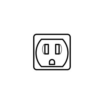 A simple line drawing of a type a electrical outlet