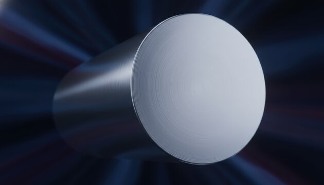 Large raw silicon crystal boule with a polished round end, symbolizing technological advancement and semiconductor manufacturing.