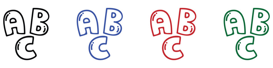 Handwritten alphabet letters ABC with colorful chalk on blackboard for education and learning concept © MOHAMMADSHARIFUL