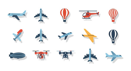 Collection of Various Aircraft and Balloons. © diyah