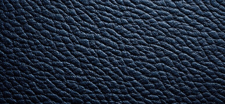 Dark Blue Leather Texture Background Close Up Detail.
