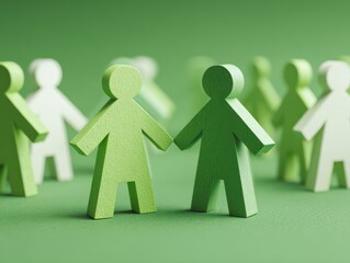 community support concept figures isolated on a green background