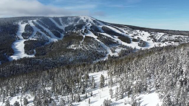 Showdown Ski resort in Montana aerial 