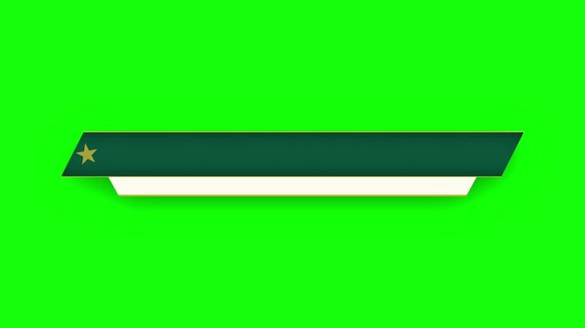 Lower third graphic element with star icon on green screen display
