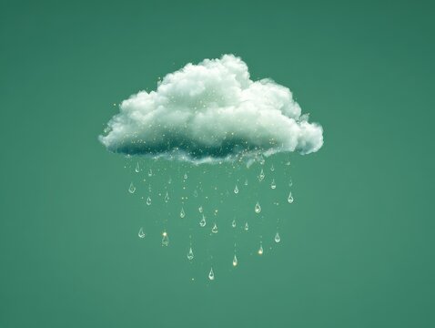 rain cloud small isolated on a green background