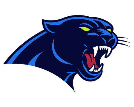 Angry panther head mascot logo