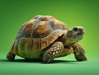 Obraz premium turtle small natural isolated on a green background