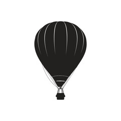 Obraz premium Black Silhouette of a Hot Air Balloon Vector Illustration