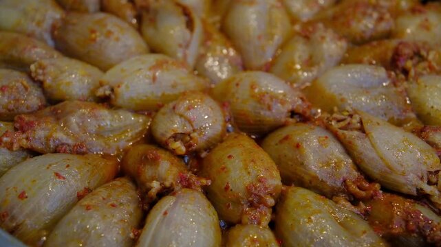 stuffed vegetables, stuffed onions, rice-stuffed dried onions
