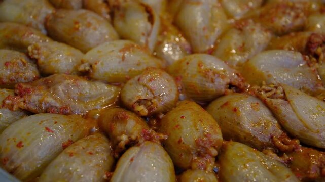 stuffed vegetables, stuffed onions, rice-stuffed dried onions
