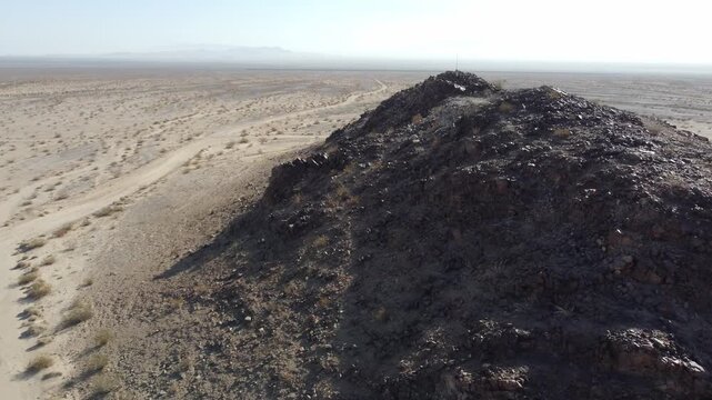 Desolate desert landscape aerial 
