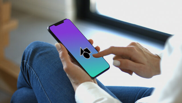 Mobile 19 Scroll Double &ndash; High Detail Smartphone Screen Presentation, Touch Swipe Scroll Tap Animation, Vertical App UI UX Interface Showcase Template