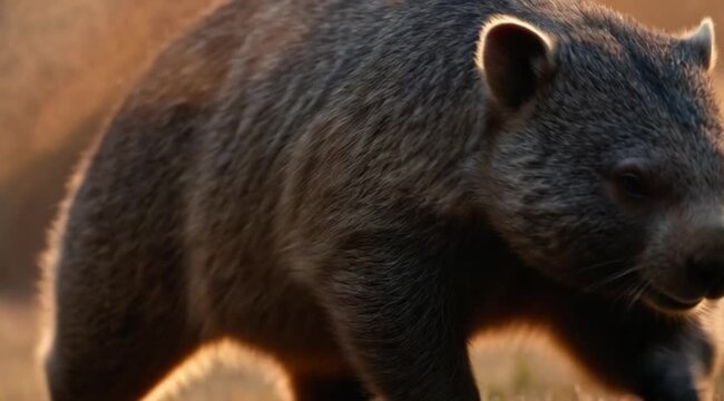 a wildlife and zoology concept featuring a close-up portrait of a wombat.