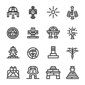 Aztec Icon Set for Symbolism and Design