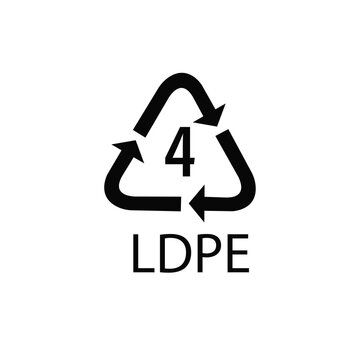 Recycling symbol with LDPE label for eco friendly packaging