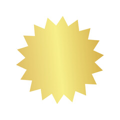 Round shaped golden starburst price tag, stamp, sale, labels and badges sticker. Vector. 